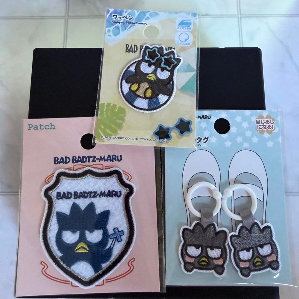 Sanrio Badtz-Maru Embroidered Patch Shoe Tag Y2K Grunge Lot